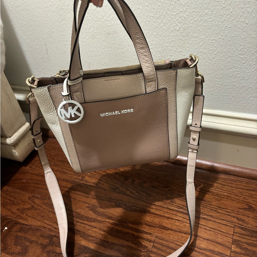 Michael Kors Tan and Cream Satchel